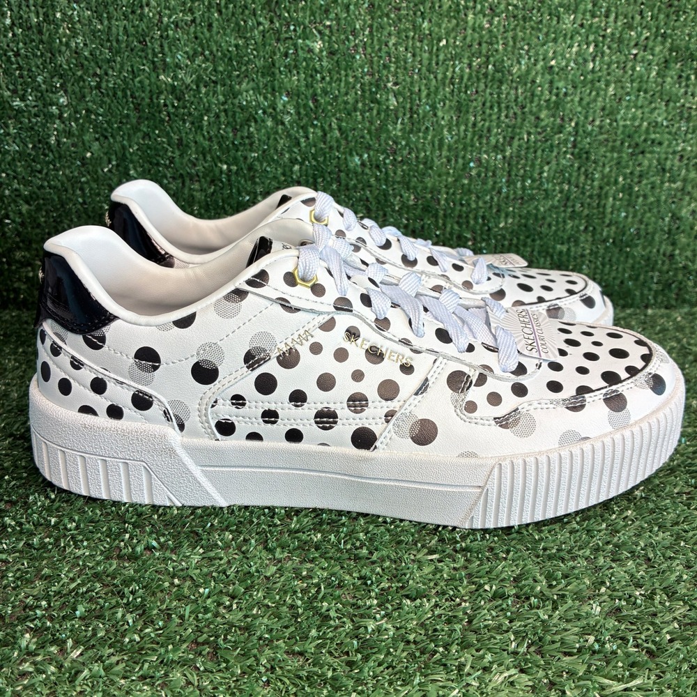 NEW Skechers Jade On The Dot Memory Foam Platform Sneakers White Womens Size 8
